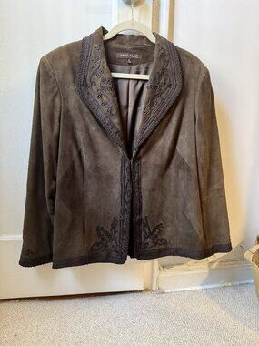 Anne Klein Vintage Suede Blazer Size XL